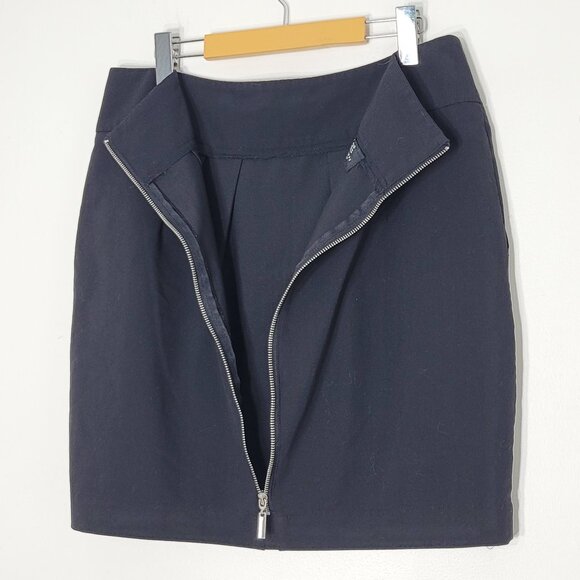 HKR Collections Women Black Back Zip Business Casual Pleated Mini Skirt Size XL - Picture 3 of 12